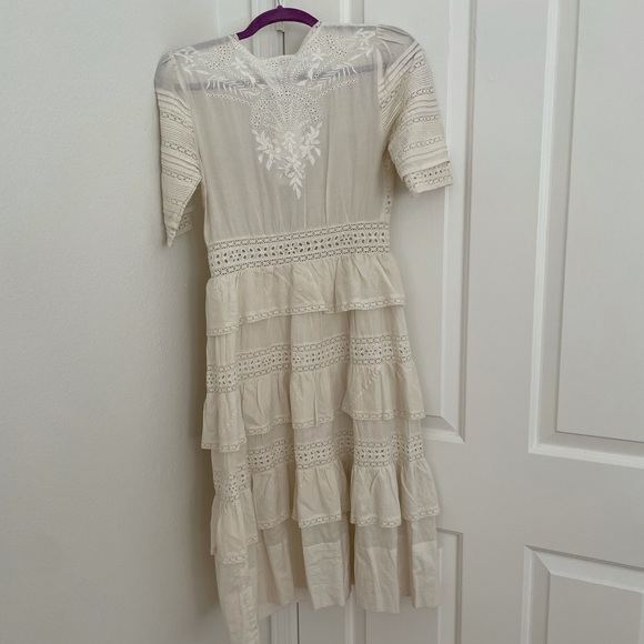 LoveShackFancy NWT MIdi Cream Dress - Picture 4 of 5